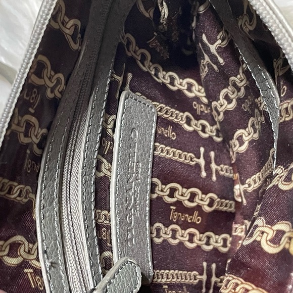 Metallic Gold Soft Leather Crossbody Multi Pocket Built in Side Wallet #H-24 - Picture 7 of 8